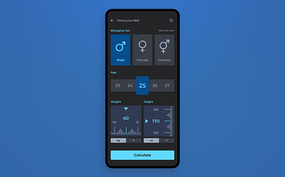 BMI Calculator app design mobile ui