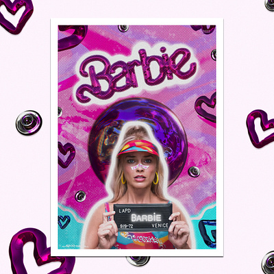 Barbie poster design 3d branding graphic design ui