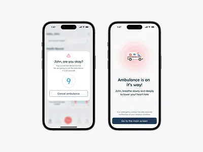Health Tracker App accessibility ambulance clean emergency emergency call health health app health tracker healthcare medical minimal mobile mobile app pop up self awareness ui ux vitals wellness