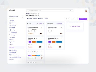 Tasks and Boards Exploration with Material UI boards material ui materialui mui tasks trello ui design web app web design
