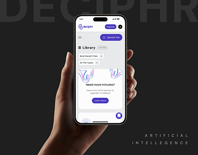 Deciphr AI Mobile Screen Design design figma mobile app ui ux