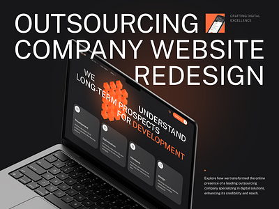 Outsourcing Company Website Redesign agency clean design detail page folder glasomorphism hero section interface landing page layout overview portfolio product design service typography ui ux web design website website creative agency