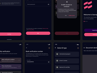 Seampay app redesign - Adhering to Material design guidelines android app app design dark theme design illustration materia ui material design mobile app mobile design] mterial 3 ui ui design ux web app website