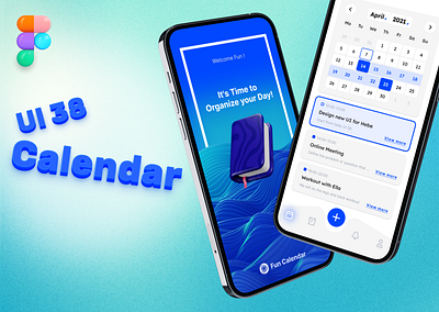 UI 38_Calendar 3d surrealism app blue calendar dailyui date figma light mode mobile phone picker ui ui 38