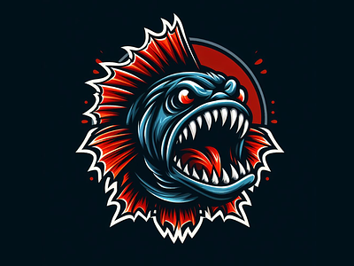 Angry Fish logo. angry fish graphic design illustration logo logo design logoart logocreator