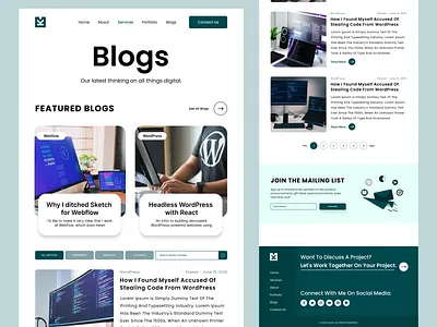 Blog Page - Portfolio Website Design blog blog page blogs branding landing page portfolio portfolio website ui ui ux ux design web web design website
