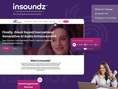 Insoundz - Website Design branding clean design logo modern new recording sound ui web design website website design