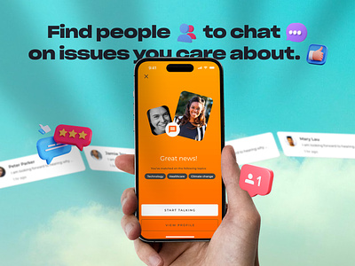 Social Network Chat Mobile App 3d icons application branding chat civility conversation cool dating message mobile ui nepal network politics social media topics ui ux