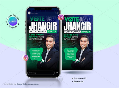 Election Vote Instagram Story Banner Canva Template political instagram story