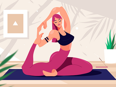 Pilates 🧘‍♀️ boy cartoon character design exercise girl gym health healthy illustration incense lifestyle living room man mat muscles pilates sports woman workout yoga