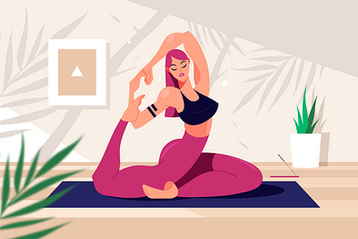 Pilates 🧘‍♀️ boy cartoon character design exercise girl gym health healthy illustration incense lifestyle living room man mat muscles pilates sports woman workout yoga