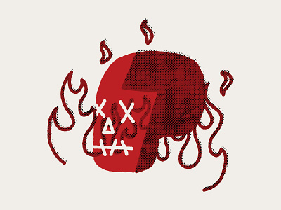 oh you know, a skull design emo flames graphic design hardcore illustration metal nature punk red skull texture vector