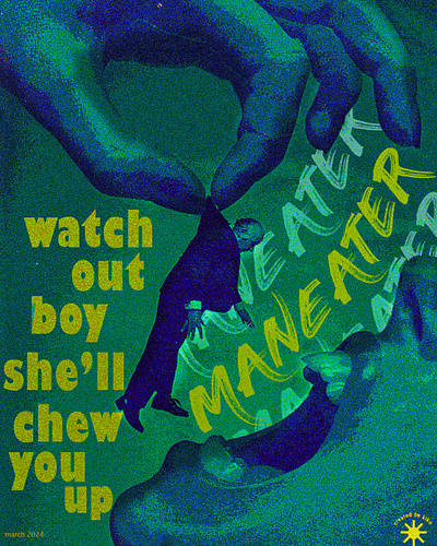 Maneater Poster 80s cool edit design edit graphic design illustration illustrator music photoshop poster poster design typography