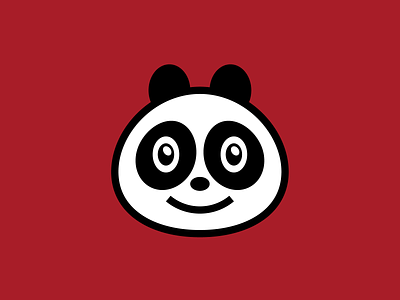 Panda Kid animal black branding chinese cute digital fun icon illustration kid logo minimal panda red smile vector white