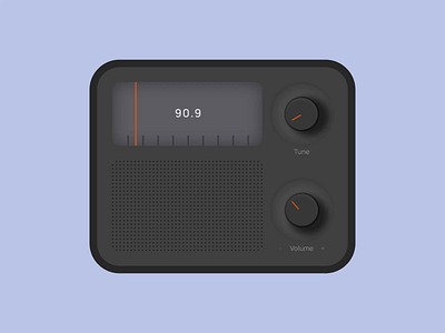 Radio Player clean dailyui dark design illustration inspired monster minimal music music player radio simple skeuomorphic tuner ui ux vintage