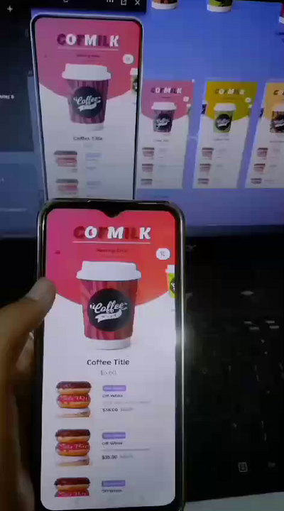 DRAG ANIMATION (COFMILk)using coffee cups animation ui