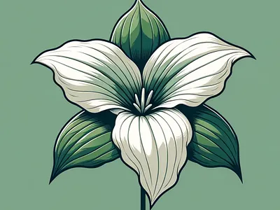 Trillium Grace by Aravind Reddy Tarugu aravind art botanical precision clean lines designs detailed petals floral vector flower macro gradient artwork green background illustrations nature illustration reddy spring blossom symmetrical beauty tarugu trillium vector wildflower art woodland plant