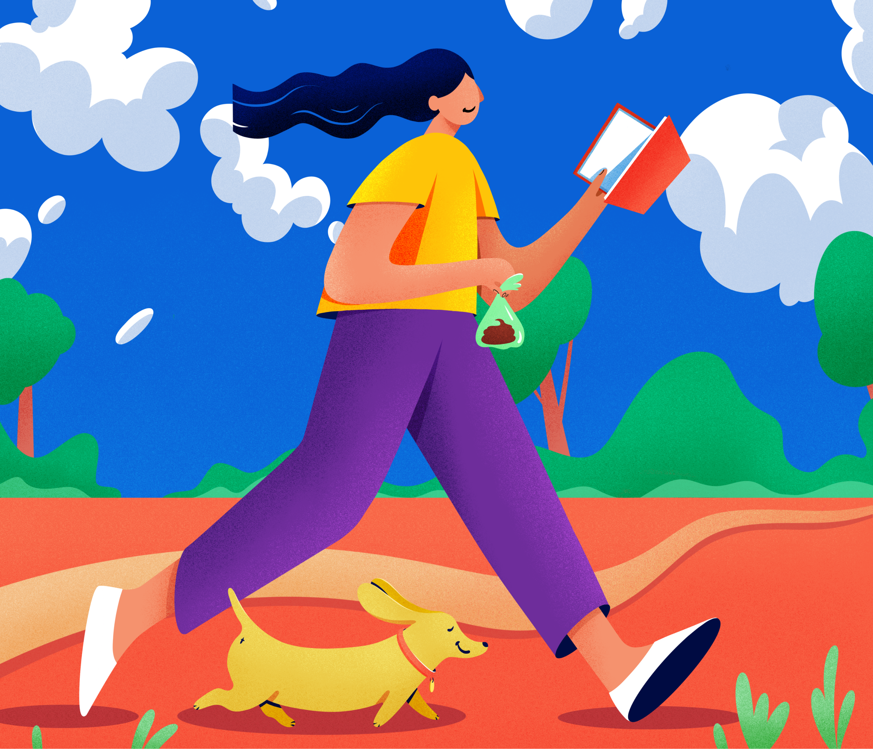 Doggy character colors dog flat illustration