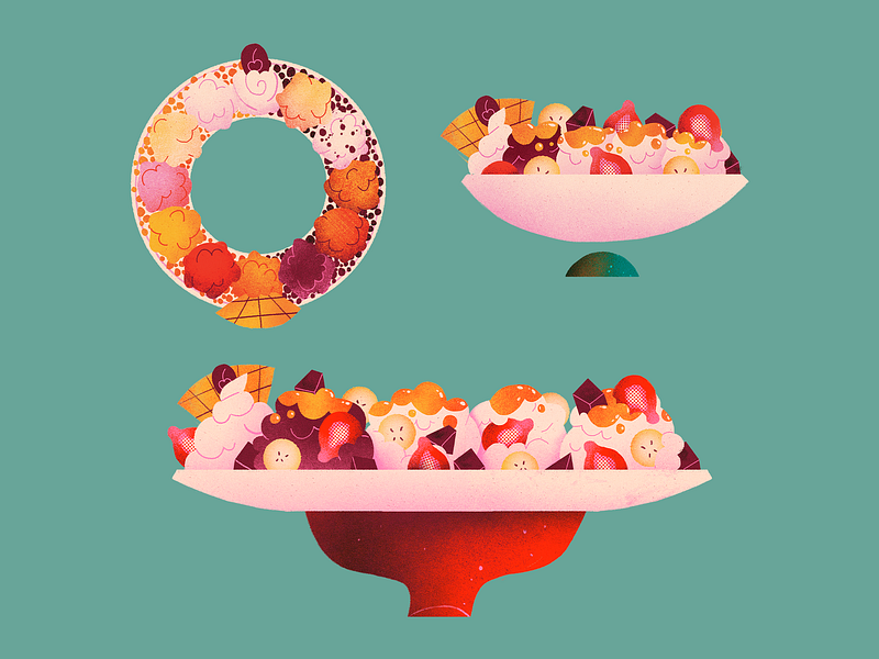 Demetres | 2024 Summer Menu artwork demetres design desserts editorial illustration ice cream illustration menu spot illustration summer sweets