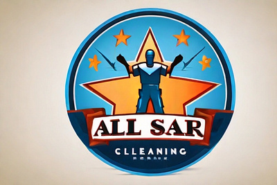 All Star Commercial Cleaning Logo Design branding logo