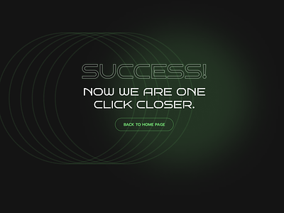 Success page for tech platform banner blur dark dark theme design elipses green green neon neon success success page typography ui vector