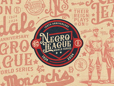 Negro League World Series 100 baseball brand branding design faded kansas city logo negro leagues retro sports vintage