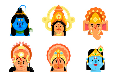 Gods and Goddess art goddess godsillustration hindugods hindugodsillustration illustration vectorart vectorillustration