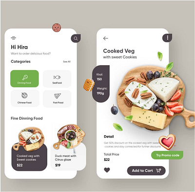 Foodie’s Paradise App Interface cooking figma figmadesigns food beverage food app mobile design oder ui uiux
