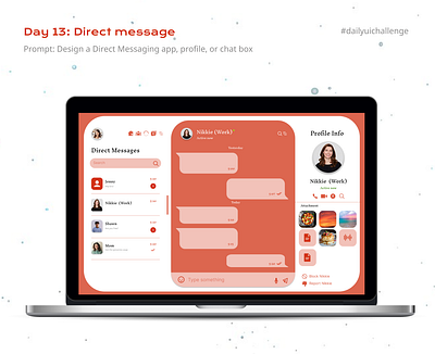 DailyUI- Day 13: Direct message dailyui dailyuichallenge design figma graphic design ui uiux