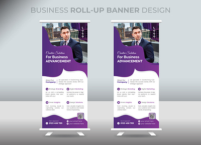 Business Roll Up Banner Design banner creative design display graphic modern roll roll up vector x banner