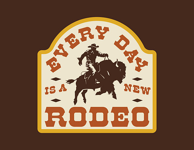 Rodeo badge bison design illustration logo outdoors patch retro rodeo vintage western badge western logo wilderness
