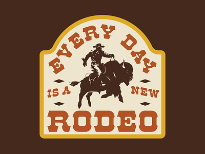 Rodeo badge bison design illustration logo outdoors patch retro rodeo vintage western badge western logo wilderness