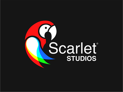Scarlet studios 30daychallenge bird branding design graphic design helvetica light linotype logo logocore logodesign logomark logotype parrot personal rgb scarlet vector vfx visual effects