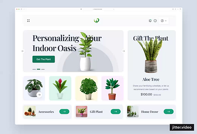 Plant UI UX Design branding design home decor minimal plant plant landing page ui ux vector