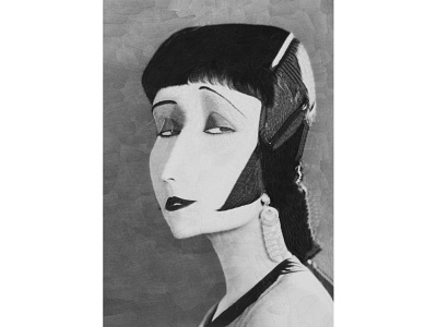 Pola Negri collage illustration paper portrait