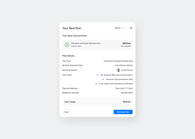 Plan Modal card confirmation page creative dashboard design finance fintech modal payment payment page plan plan detail popup ui uidesign ux uxdesign website