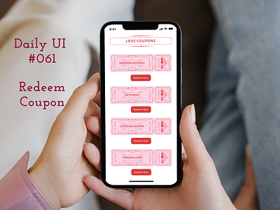 Daily UI #061 - Redeem Coupon daily ui day 061 desktop website discount homepage love coupon mobile app redeem copun ui ux