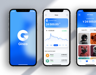 Ginco Crypto Wallet app brand crypto cryptocurrency design mobile app mobile application ui ux wallet app