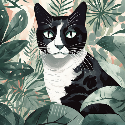 Scout in the Jungle animals cats design illustration procreate