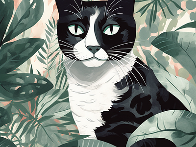 Scout in the Jungle animals cats design illustration procreate