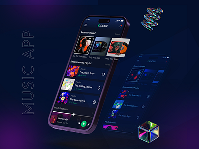 Music Streaming Mobile App UI Design app app design app landing page audio player design entertainment app landing page mp 3 music app music player music streaming music streaming app player podcast singer spotify ui ui designer uiux