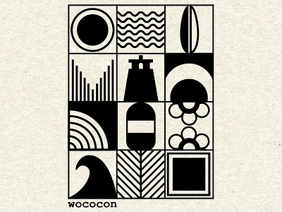 Wococon Grid branding graphic design illustration surf vector