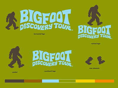 Logo & Branding for Bigfoot Discovery Tour bigfoot brand identity branding bright conservation fun hand lettering illustration landscape lettering logo merchandise nature outdoors playful whimsical zoo