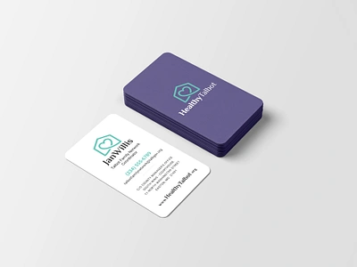 Family Resource Center Business Cards brand identity branding business cards illustrator logo design purple rounded corners teal vertical