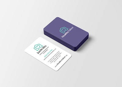 Family Resource Center Business Cards brand identity branding business cards illustrator logo design purple rounded corners teal vertical
