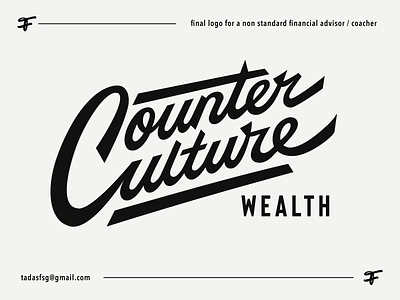 Counter Culture art authentic branding calligraphy consulting counterculture creative custom flow handlettering handtype identity lettering logo script type unique wealth wordmark