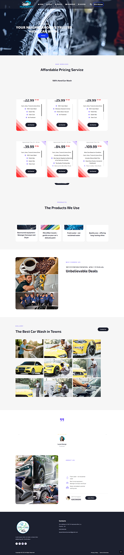 WEB DESIGN FOR CAR WASH COMPANY animation car wash graphic design logo ui ux webdesign website design