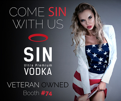 SIN Vodka Web Ad alcohol america graphic design veteran web ad