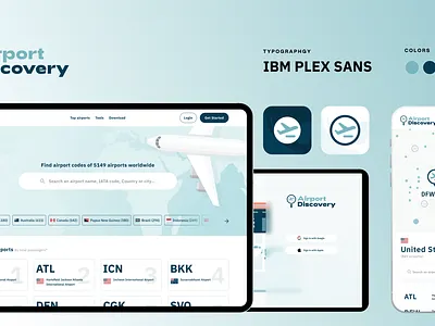 Airport Discovery airport branding hero homepage ui