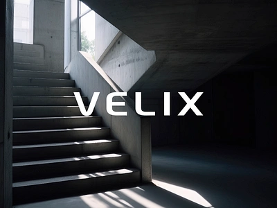 VELIX Wordmark Design black and white brand branding concrete desaturated futuristic lettering logo minimal minimalist minimalistic modern neutral smart home smart home appliances smarthome tech typography velix wordmark